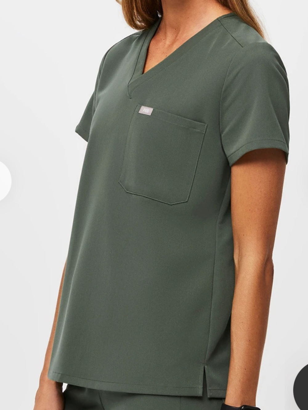 Figs Women's Catarina Scrub Top in Moss Size Small